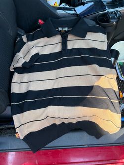 Striped Knit Polo Shirt
