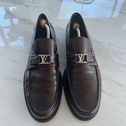 Louis Vuitton Burgundy Mens Loafer
