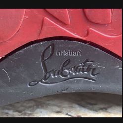 Christian Louboutin LOU SPIKES FLAT PAT/Size 12.5 High Top Sneakers Black/Gold