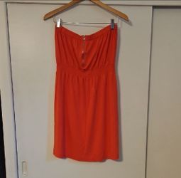 Gap Orange Strapless Mini Dress