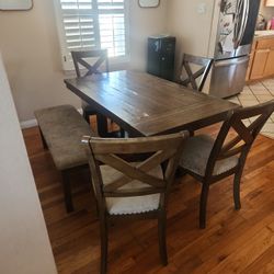Kitchen Table 4 Chairs and Bench Chair