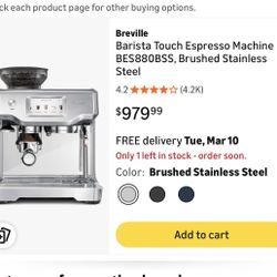 Breville espresso Machine Touch