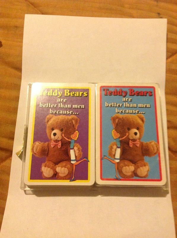 Teddy bearvintage teddy bears are better than men because playing cards