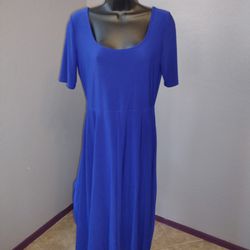 msk petite medium short sleeve blue dress style 1013171R
96% polyester and 4% spandex
