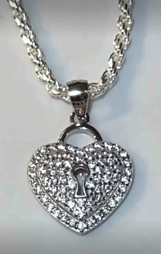 Authentic Sterling Silver Heart Locket Necklace.. 