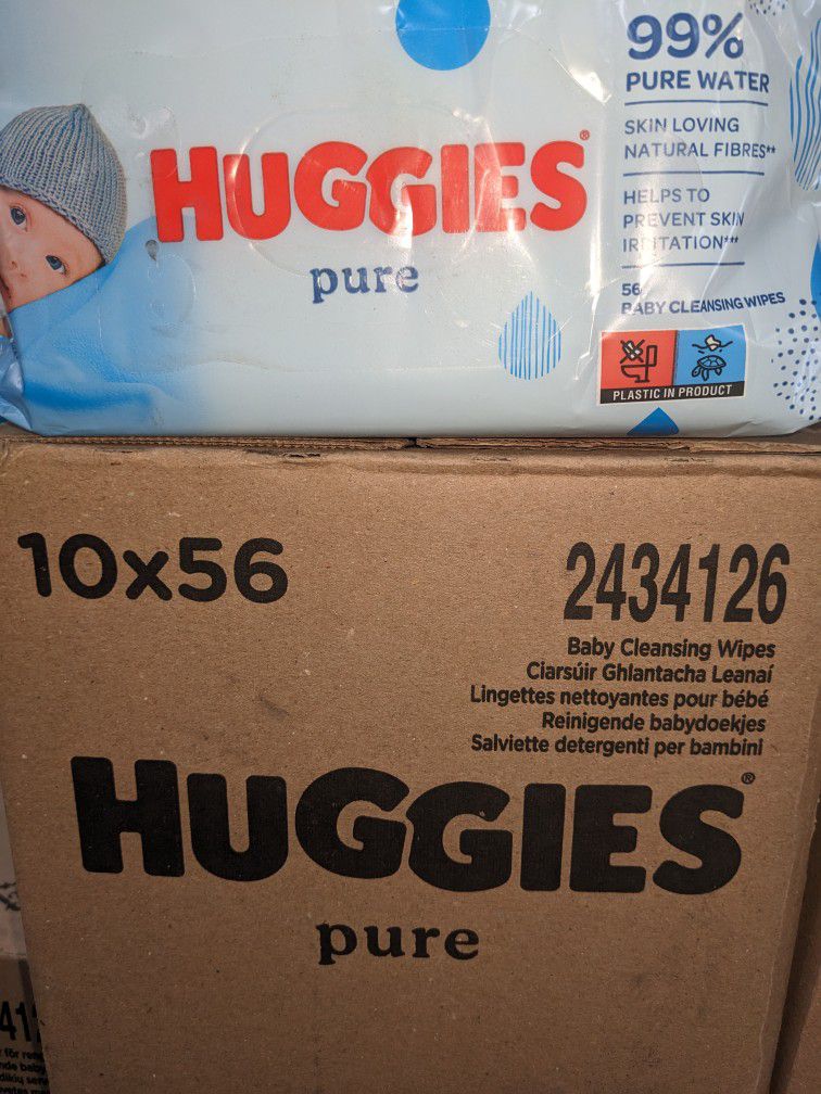 New Boxes Of Huggies Pure Wipes 560 Count 