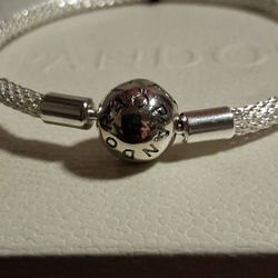 Pandora Moments Authentic Brand New Sterling Silver Mesh Bangle 17 Cm