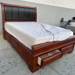 Beautiful queen size bed frame with mattress