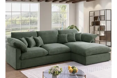 121“ Modern Chenille L-Shaped Sectional Sofa With Right-Facing Chaise