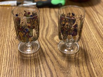 Vintage France Made Minstrel Drinking Glasses