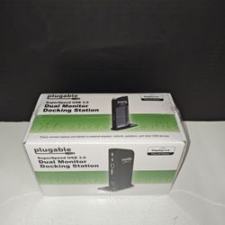 Plugable Black Dual Monitor Docking Station 3.0 Super speed USB New In Box