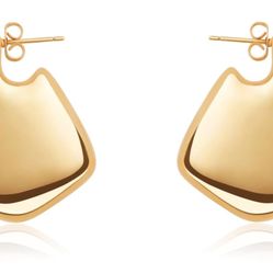 SHERLOVE Chunky Big Fin Drop Gold/Silver Statement Earrings for Women Fin Drop Hoop Earrings Women Girls Fashion Jewelry Gift 100+ bought in past mont