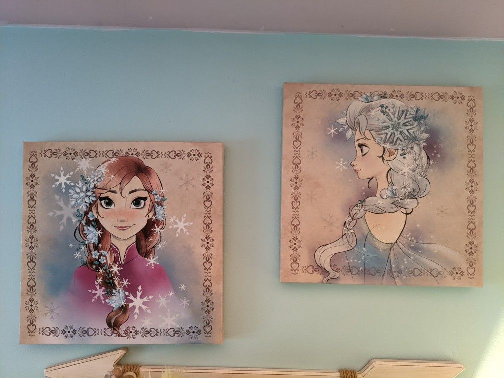 Disney's Frozen Elsa And Anna Canvas Pictures