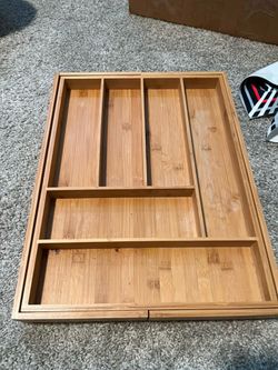 Expandable Bamboo Kitchen Drawer Organizer / Cutlery Tray – Adjustable