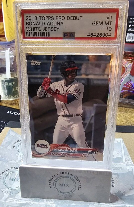 2018 Pro Debut Ronald Acuna White Jersey PSA 10