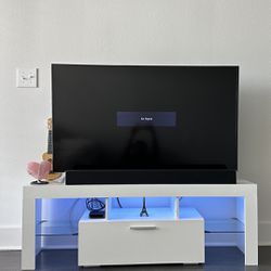 TV Stand with storage - LED Light Included