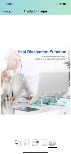 Foldable Laptop Stand, Adjustable Laptop Riser for Desk