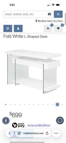 Fold White L-Shaped Desk