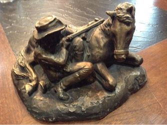 Buffalo Bill sculpture  8” tall  $500.00  CASH. TEXT FOR PRICES.