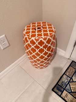 Orange Ceramic Garden Stool