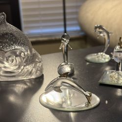 Glass Dolphin Figurines 