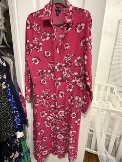 Scoop NYC Pink Floral Long Sleeve Dress