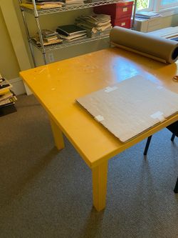 Yellow artist's or work table