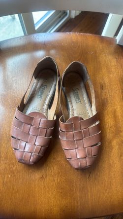 Scruples Shawna Brown Woven Leather Flats