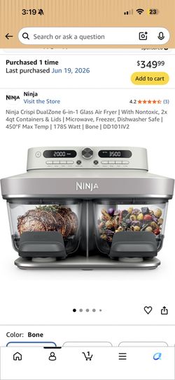 Ninja Crispi 6-in-1 DualZone Glass Air Fryer