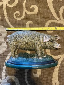Large Heavy Cast Iron Pig Doorstop  $20