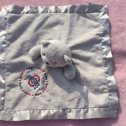 Baby Fanatic Ohio State Buckeye Baby Lovey Security Blanket Blankie grey rare