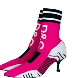 Dolce Gabbana Fuchsia Pink Sock Ankle Boots