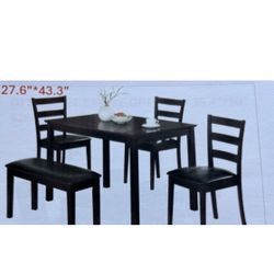 Dining Table Set With Chairs And Bench 