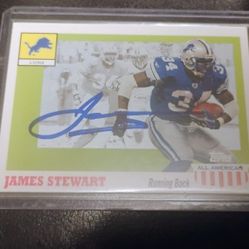 James Stewart Autograph Card Lions