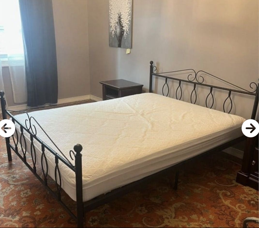 Queen Bed Frame w/ Serta Mattress