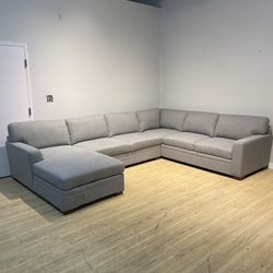Gray Fabric Sectional Sofa Couch
