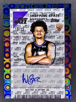 Walter Clayton Jr 2025 Topps SSA-WC Flash Drop Shopping Spree Rookie RC Auto /25