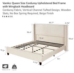 Pink Queen Corduroy Bed Frame