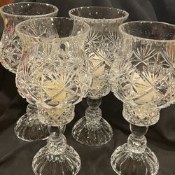 Vintage Crystal 2 piece Hurricanes