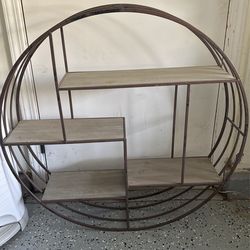 Metal and Wood Round Wall Decor