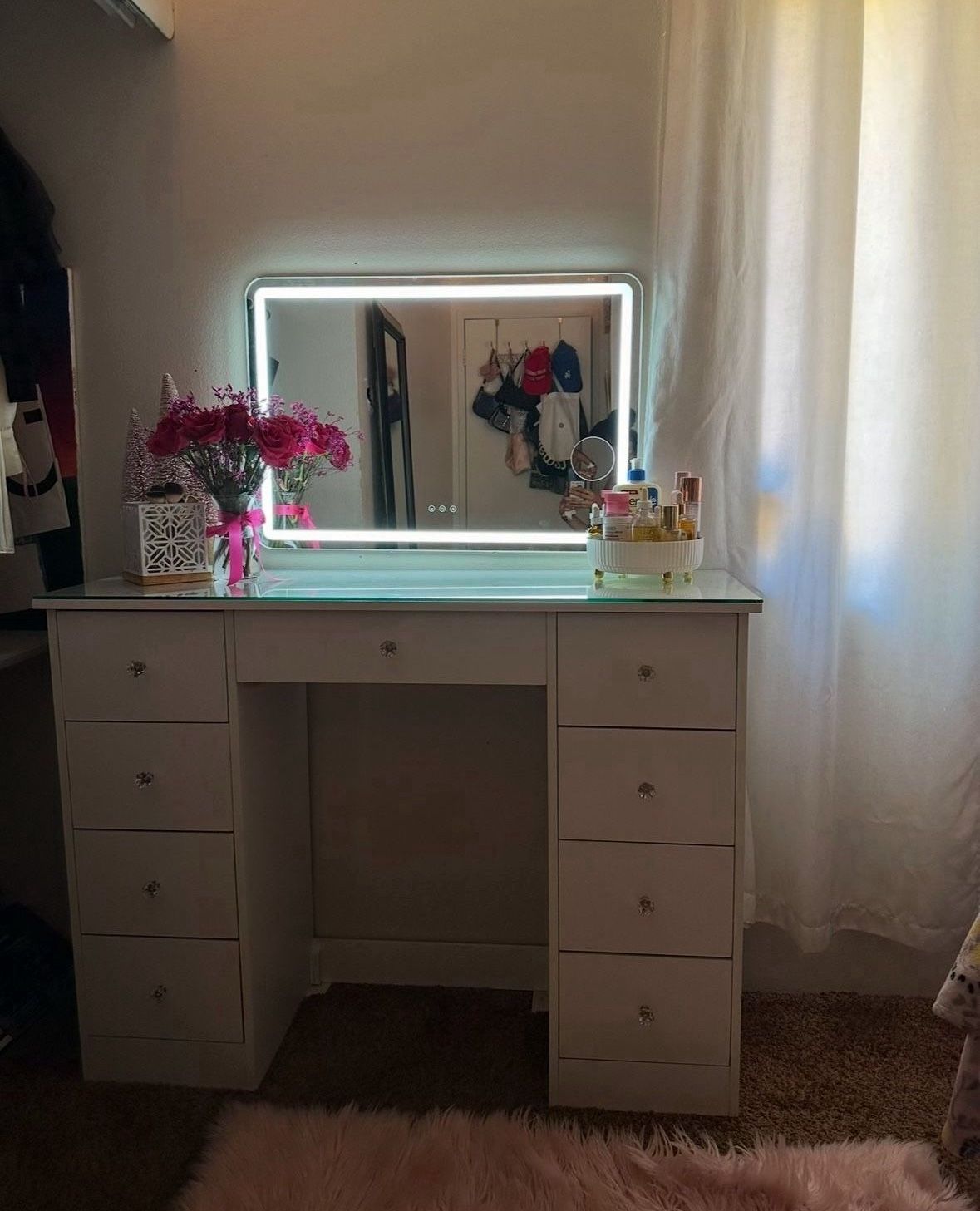 Glass Vanity Desk