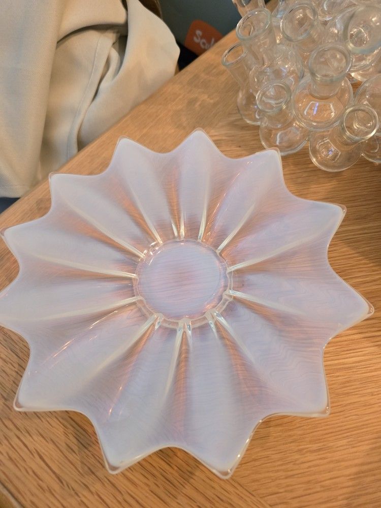 Beautiful antique light pink/ white display plate