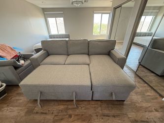 Sectional Couch with Ottoman Extender and Storage