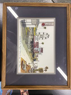 Vintage Ted Crane Signed Print - Balboa Fun Zone Newport Beach (Framed #114/500)