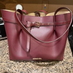 Michael Kors Burgundy Tote Bag