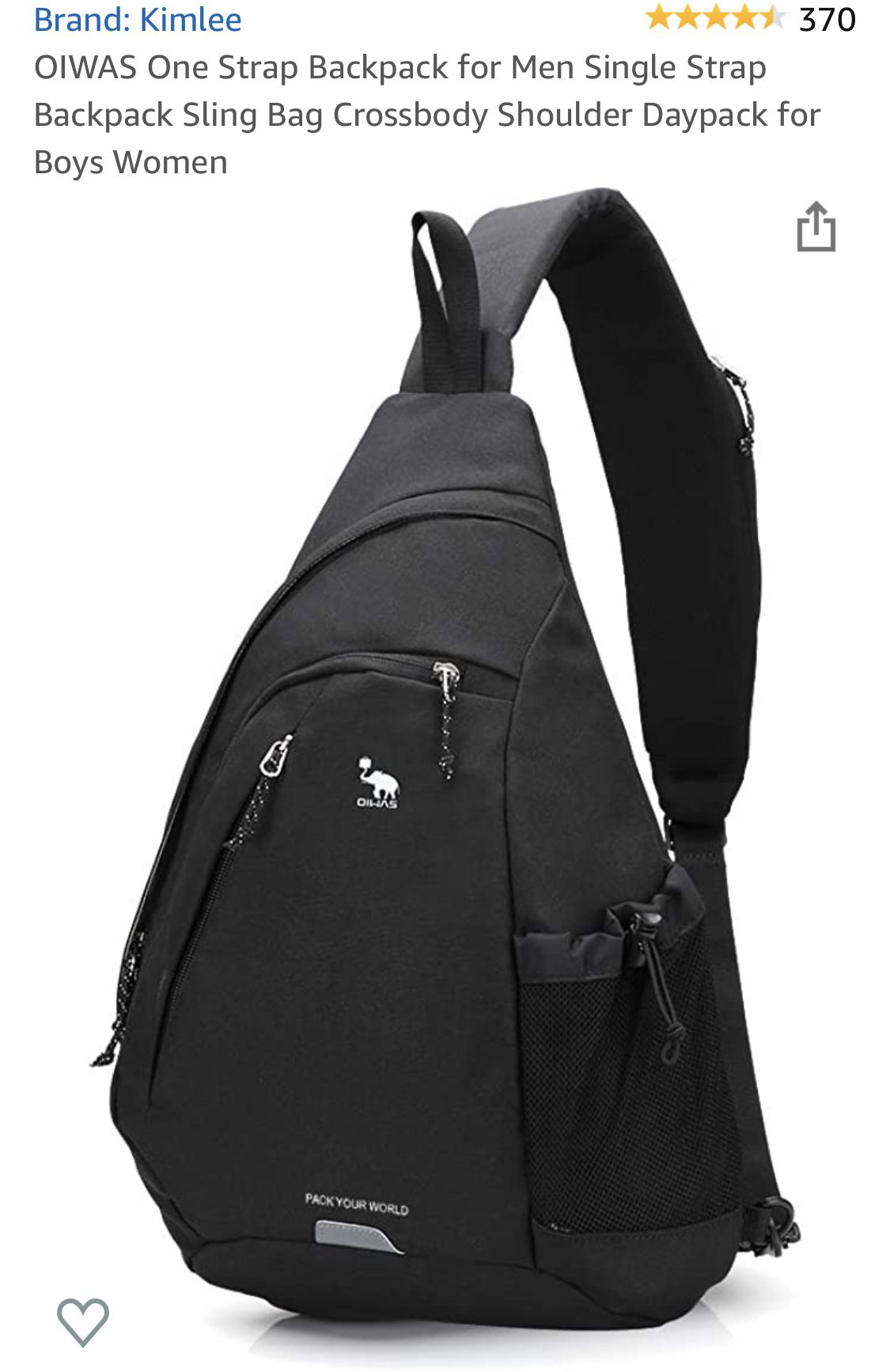 Sling Backpack- Black