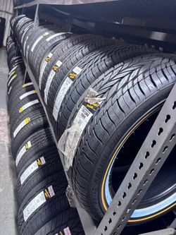235/55R18 Vogue Custom Built Radial VIII White/Gold Sidewall Tire