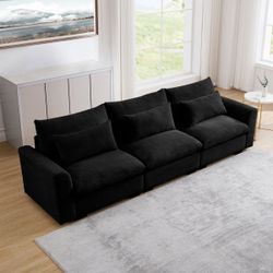 brand new long black sofa