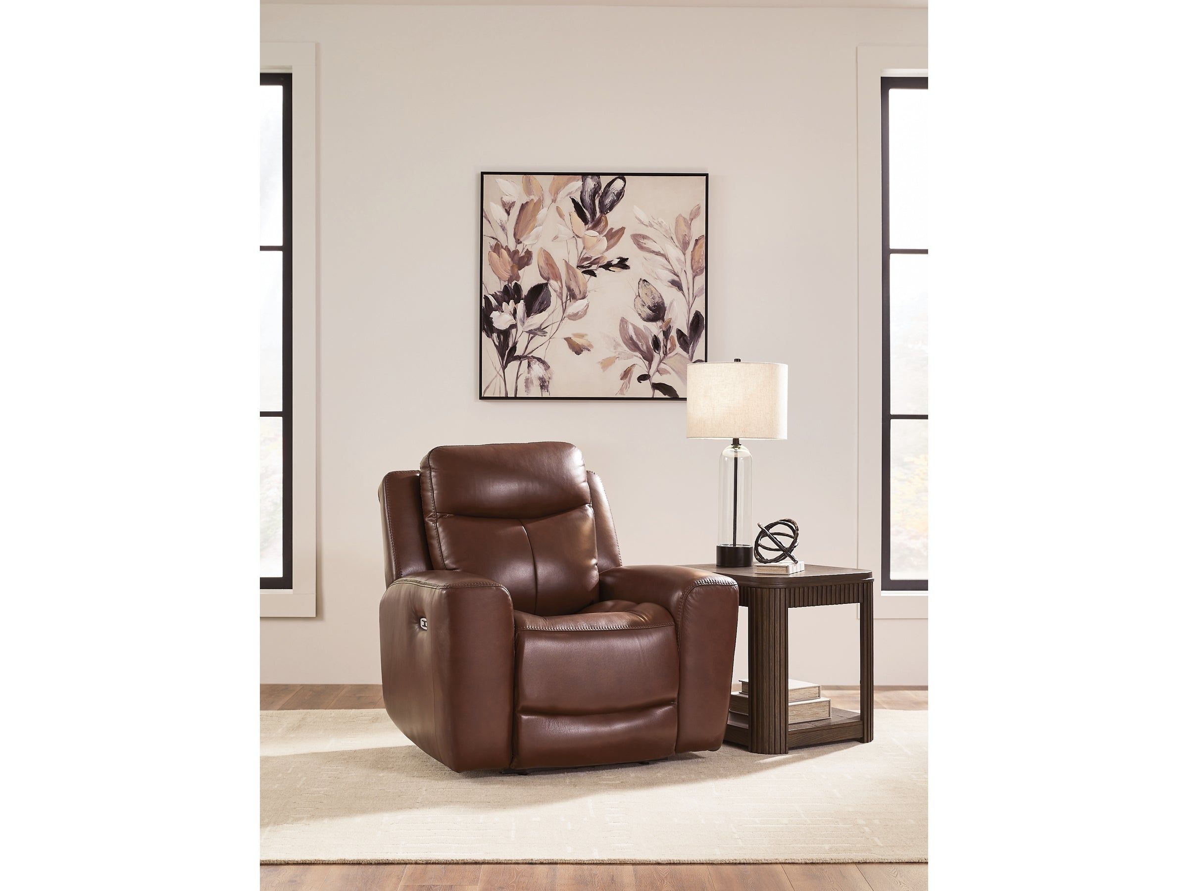 Next Move Mahogany PWR Recliner/ADJ Headrest