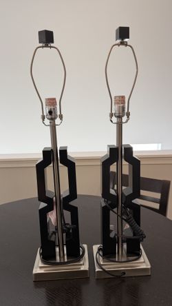2 Black And Nickel Lamps